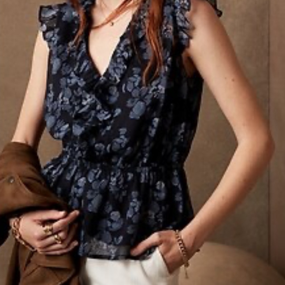 Banana Republic Ruffle Trim Top